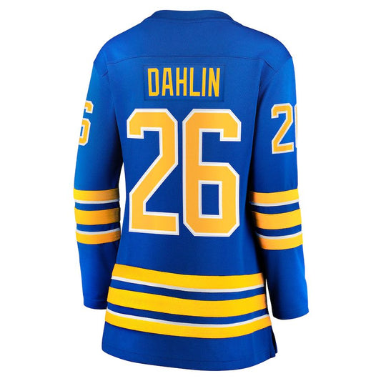 B.Sabres #26 Rasmus Dahlin Fanatics Branded Women's Home Breakaway Jersey Royal Stitched American Hockey Jerseys CROVYIE