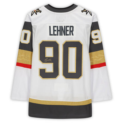 V.Golden Knights #90 Robin Lehner Fanatics Authentic Autographed White Authentic Jersey Hockey Jerseys CROVYIE