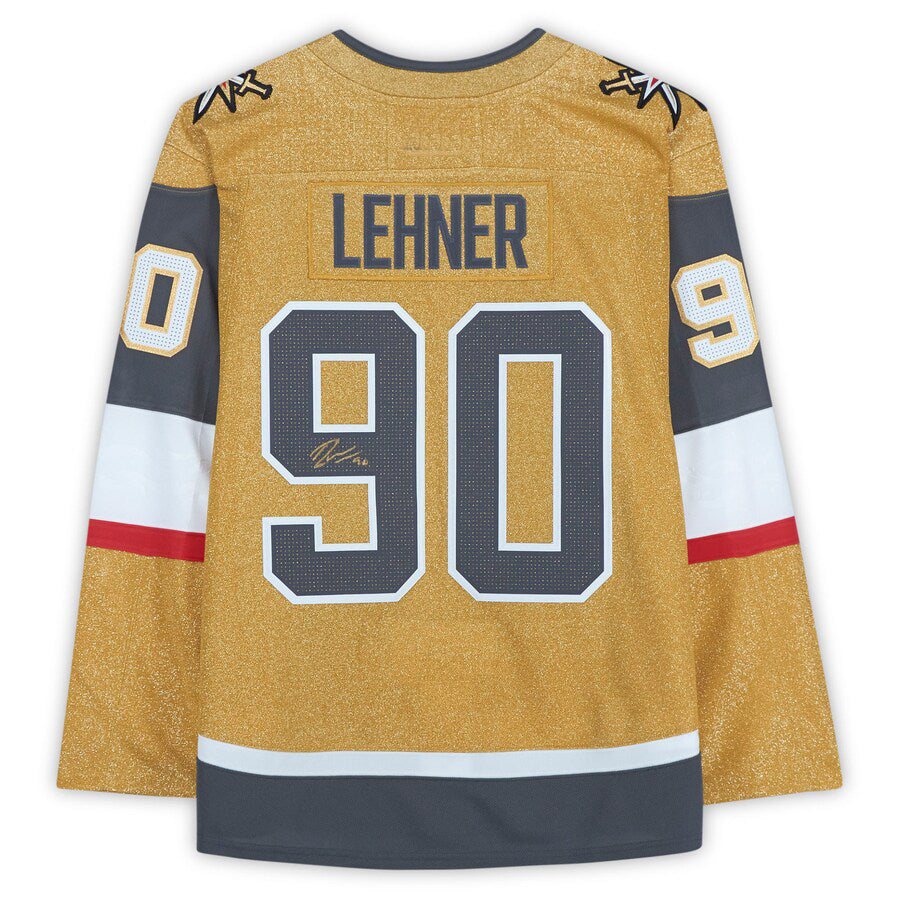 V.Golden Knights #90 Robin Lehner Fanatics Authentic Autographed Gold Alternate Authentic Jersey Hockey Jerseys CROVYIE