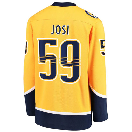 N.Predators #59 Roman Josi Fanatics Branded Home Replica Player Jersey Gold Stitched American Hockey Jerseys CROVYIE