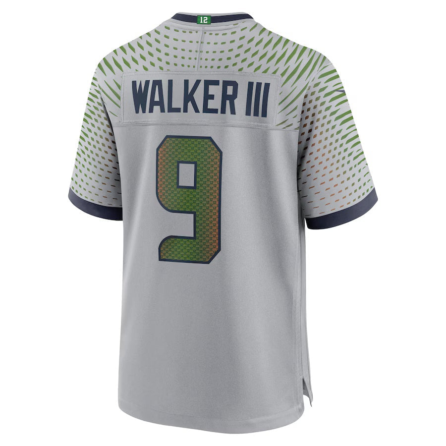 S.Seahawks #9 Kenneth Walker III 2025 Rivalries Collection Game Jersey-FAM - Wolf Gray Stitched American Football Jersey-FAM