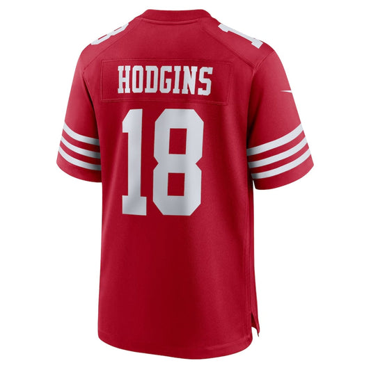 SF.49ers #18 Isaiah Hodgins Scarlet Team Game Stitched American Football Jerseys