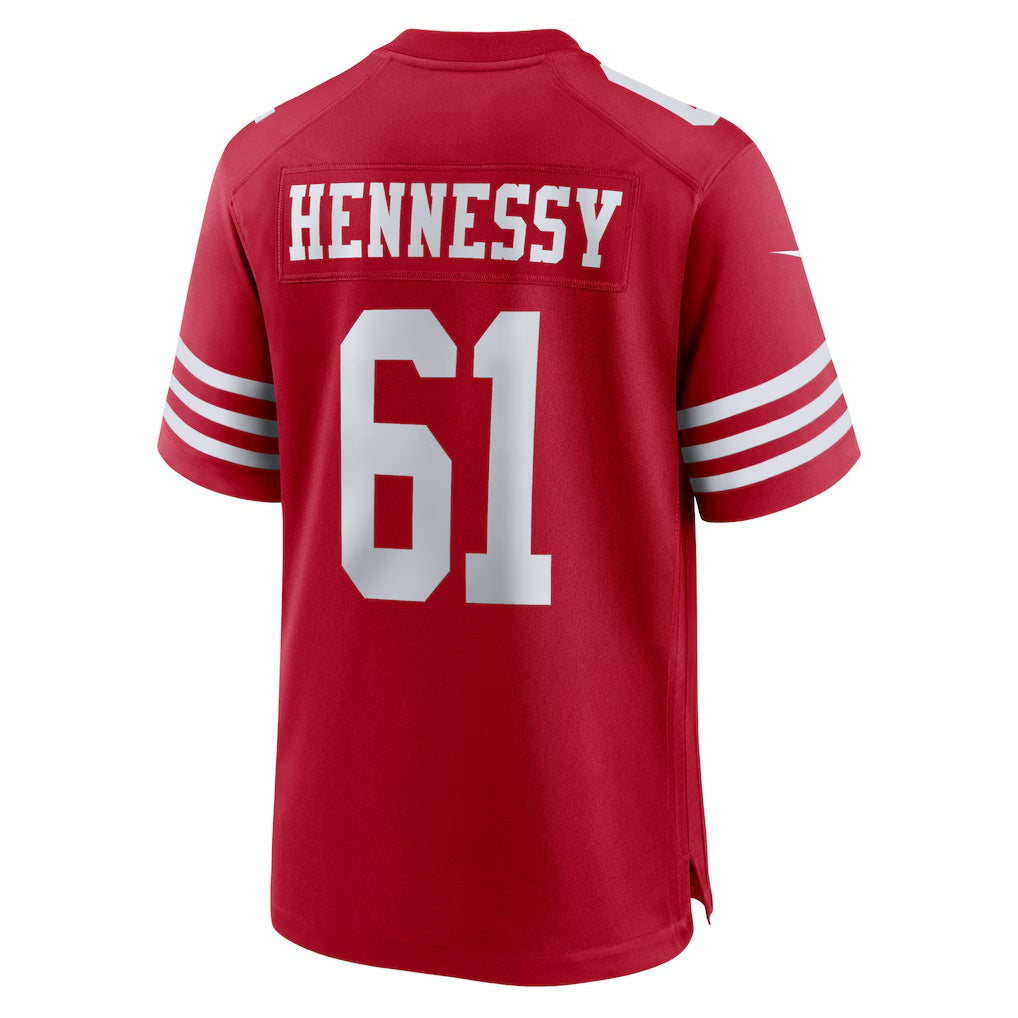 SF.49ers #61 Matt Hennessy Scarlet Team Game Stitched American Football Jerseys