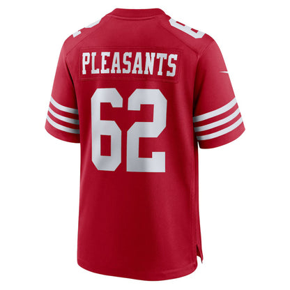SF.49ers #62 Austen Pleasants Scarlet Team Game Stitched American Football Jerseys