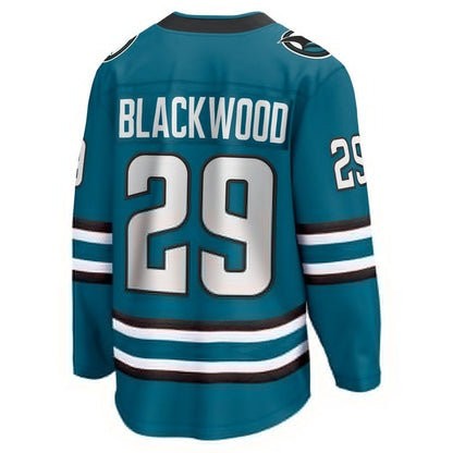 SJ.Sharks #29 Mackenzie Blackwood Fanatics Home Breakaway Jersey - Teal Stitched American Hockey Jerseys CROVYIE