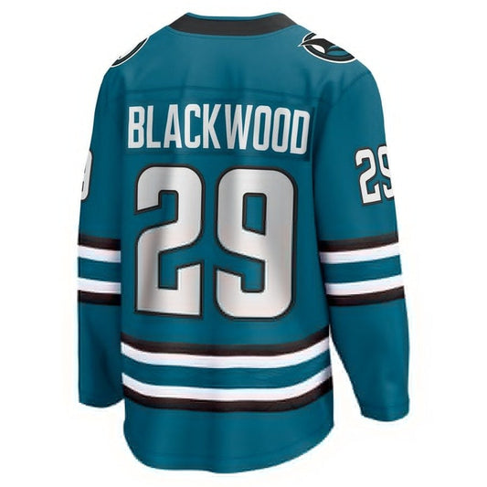 SJ.Sharks #29 Mackenzie Blackwood Fanatics Home Breakaway Jersey - Teal Stitched American Hockey Jerseys CROVYIE
