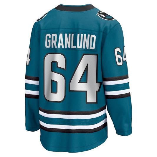 SJ.Sharks #64 Mikael Granlund Fanatics Home Breakaway Jersey - Teal Stitched American Hockey Jerseys CROVYIE