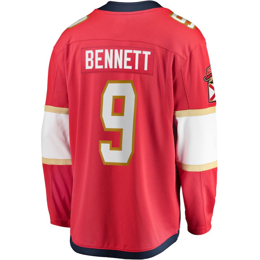 F.Panthers #9 Sam Bennett Fanatics Branded 2017-18 Home Breakaway Replica Jersey Red Stitched American Hockey Jerseys CROVYIE