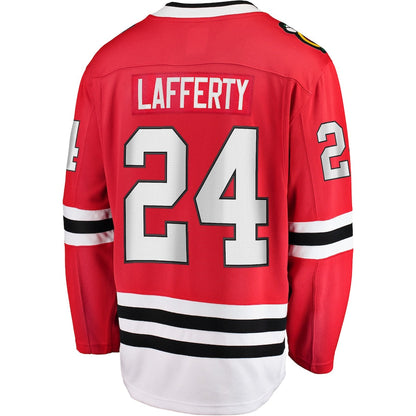 C.Blackhawks #24 Fanatics Branded Home Breakaway Player Jersey Red Stitched American Hockey Jerseys CROVYIE