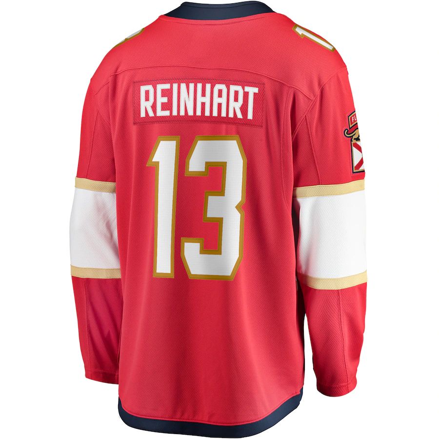 F.Panthers #13 Sam Reinhart Fanatics Branded Breakaway Player Jersey Red Stitched American Hockey Jerseys CROVYIE