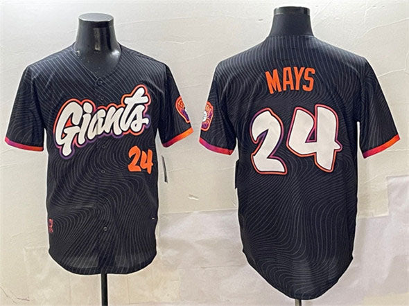 San Francisco Giants #24 Willie Mays Anthracite 2025 City Connect Limited Stitched Baseball Jersey