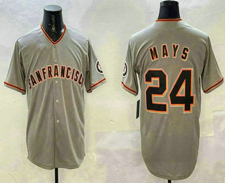 San Francisco Giants #24 Willie Mays Grey Limited Stitched Baseball Jersey