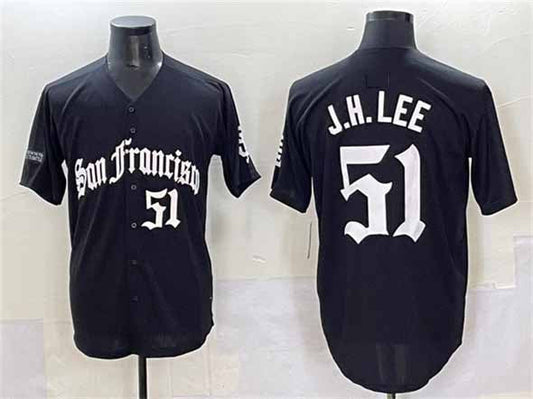 San Francisco Giants #51 Jung Hoo Lee Black 'Gothic Fog Edition' Vapor Premier Limited Stitched Baseball Jersey