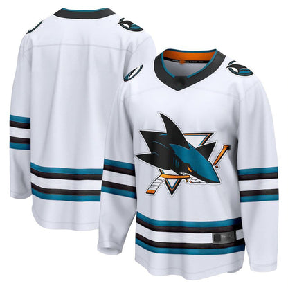 SJ.Sharks Fanatics Branded Away Premier Breakaway Jersey White Stitched American Hockey Jerseys CROVYIE