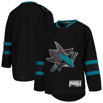 SJ.Sharks Alternate Premier Blank Jersey Black Stitched American Hockey Jerseys CROVYIE