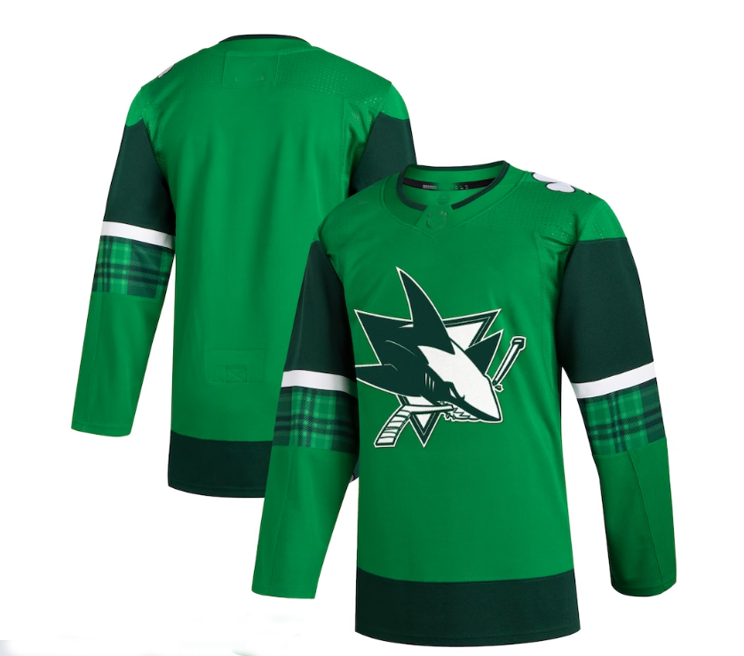 S.Jose Sharks 2023 St. Patrick's Day Primegreen Authentic Jersey - Kelly Green Stitched American Hockey Jerseys CROVYIE