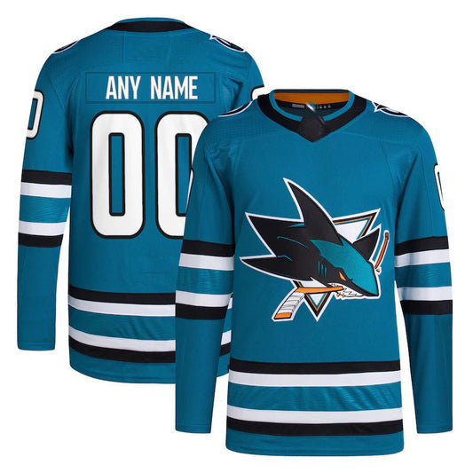 Custom SJ.Sharks Home Primegreen Authentic Pro Jersey Teal Stitched American Hockey Jerseys CROVYIE