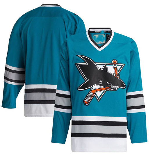SJ.Sharks Team Classics Authentic Blank Jersey  Teal Stitched American Hockey Jerseys CROVYIE