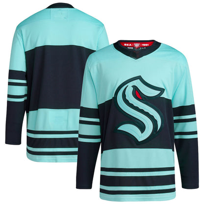 S.Kraken Reverse Retro 2.0 Authentic Blank Jersey Teal Stitched American Hockey Jerseys CROVYIE