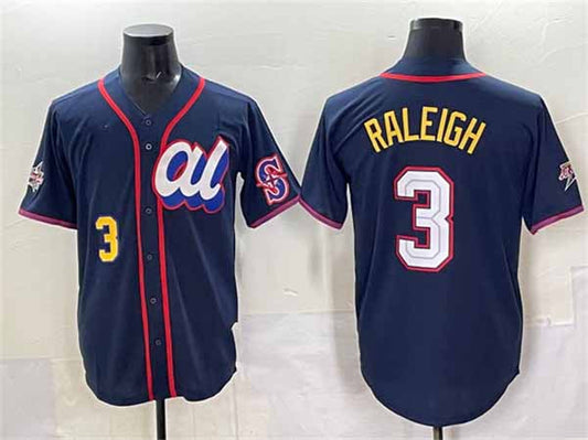 Seattle Mariners American League #3 Cal Raleigh Navy 2025 All-Star Edition Limited Stitched Baseball Jersey