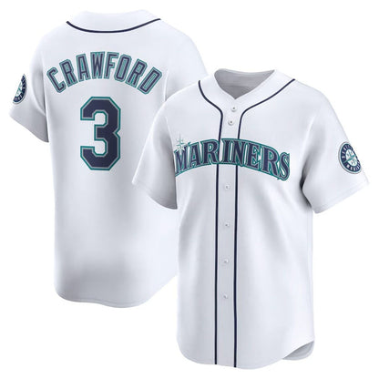 Seattle Mariners #3 J.P. Crawford Home Limited Player Jersey - White Stitched Baseball Jersey