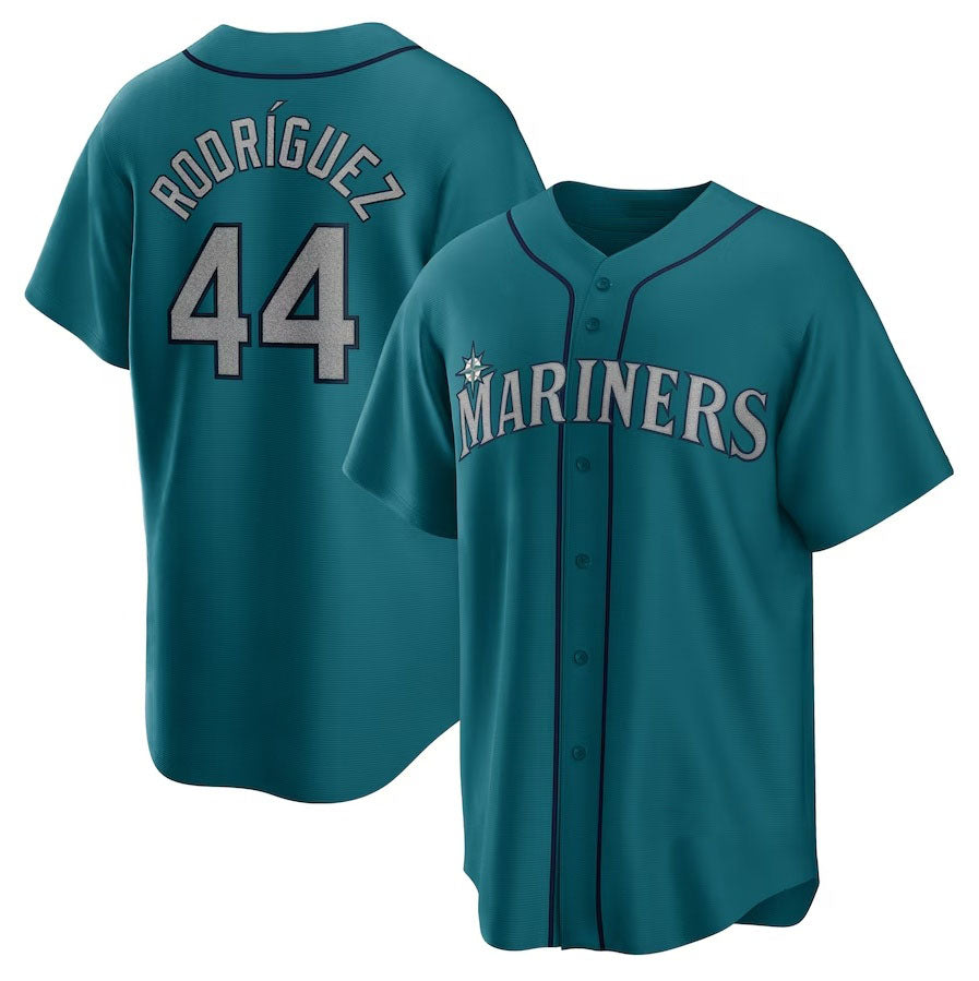 Seattle Mariners #44 Julio Rodriguez Official Replica Player Jersey - Aqua Stitched Baseball Jersey