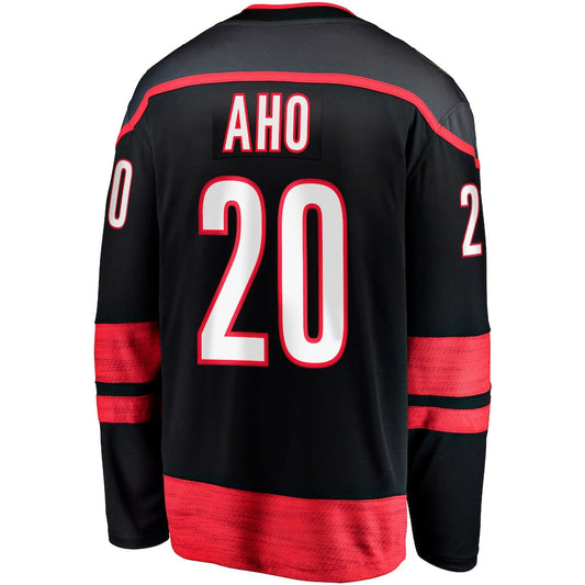 C.Hurricanes #20 Sebastian Aho Fanatics Branded Alternate Premier Breakaway Player Jersey Black Stitched American Hockey Jerseys CROVYIE