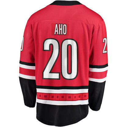 C.Hurricanes #20 Sebastian Aho Fanatics Branded Premier Breakaway Player Jersey Red Stitched American Hockey Jerseys CROVYIE
