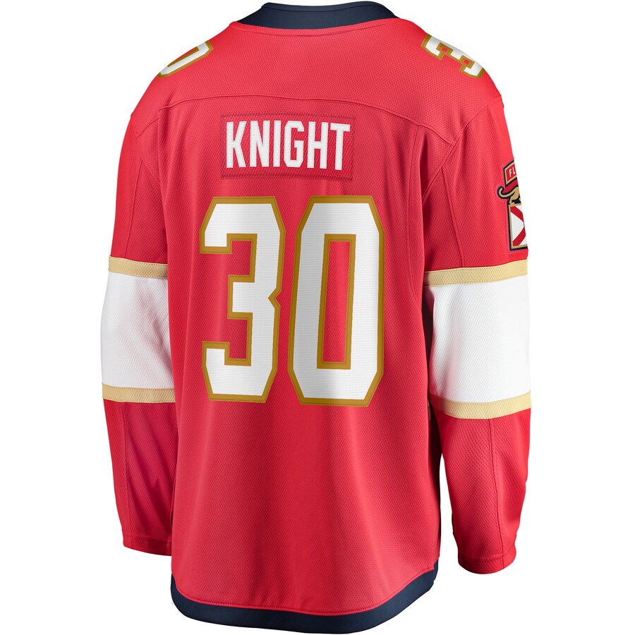 F.Panthers #30 Spencer Knight Fanatics Branded 2017-18 Home Breakaway Replica Jersey Red Stitched American Hockey Jerseys CROVYIE