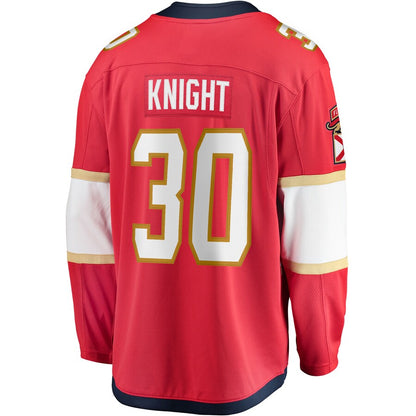 F.Panthers #30 Spencer Knight Fanatics Branded 2017-18 Home Breakaway Replica Jersey Red Stitched American Hockey Jerseys CROVYIE