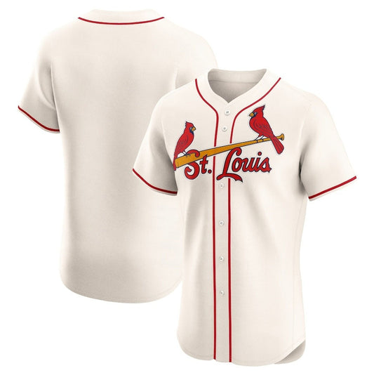 St. Louis Cardinals Alternate Elite Jersey - Cream Stitched Baseball Jersey