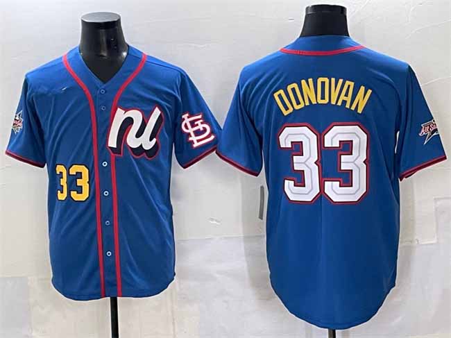 St. Louis Cardinals National League #33 Brendan Donovan Blue 2025 All-Star Edition Limited Stitched Baseball Jersey