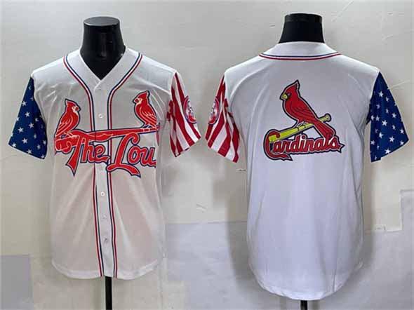 St. Louis Cardinals Team Big Logo White Independence Day Vapor Premier Limited Stitched Baseball Jerseys