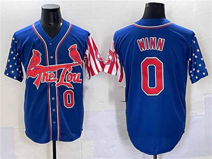 St. Louis Cardinals #0 Masyn Winn Royal Independence Day Vapor Premier Limited Stitched Baseball Jersey