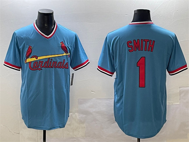St. Louis Cardinals #1 Ozzie Smith Blue Stitched Baseball Jersey