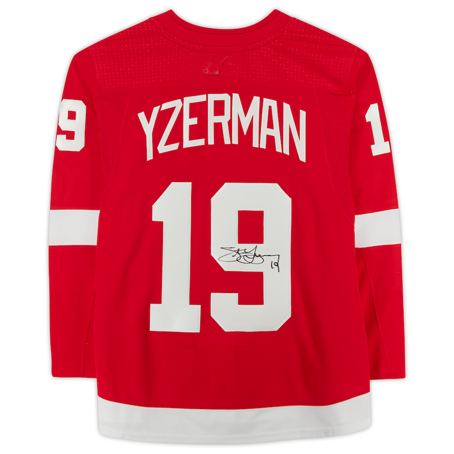 D.Red Wings #19 Steve Yzerman Fanatics Authentic Autographed Jersey Red Stitched American Hockey Jerseys CROVYIE