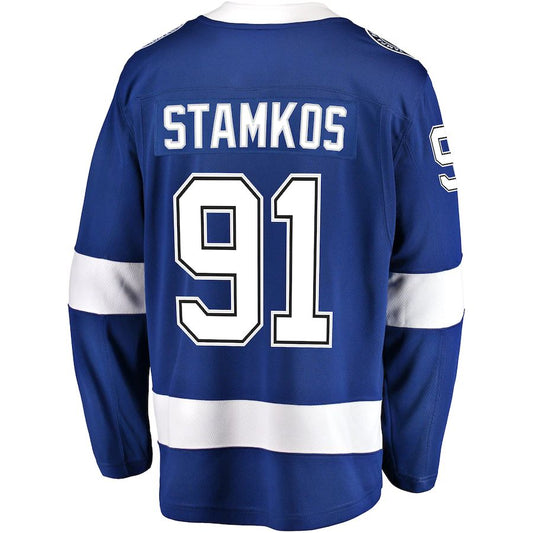 TB.Lightning #91 Steven Stamkos Fanatics Branded Breakaway Player Jersey Blue Stitched American Hockey Jerseys CROVYIE