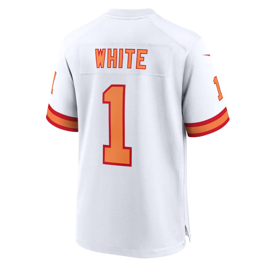 TB.Buccaneers #1 Rachaad White '76 White 50th Season Game Stitched American Football Jerseys