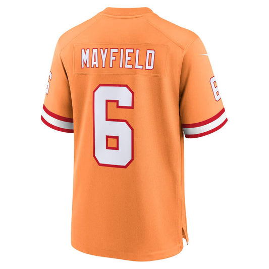 TB.Buccaneers #6 Baker Mayfield Creamsicle 50th Season Game Stitched American Football Jerseys