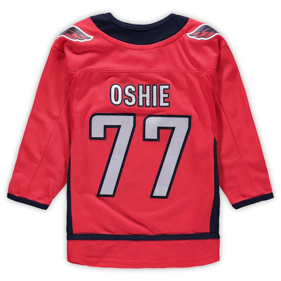 W.Capitals #77 TJ Oshie Preschool Home Premier Player Jersey Red Stitched American Hockey Jerseys CROVYIE