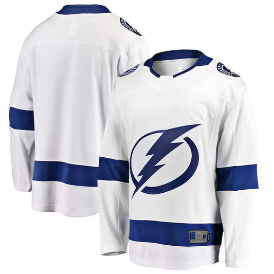 TB.Lightning Fanatics Branded Breakaway Away Jersey  White Stitched American Hockey Jerseys CROVYIE