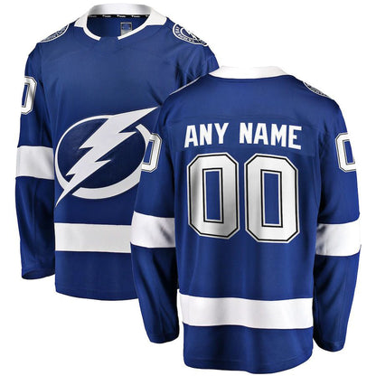 Custom TB.Lightning Fanatics Branded Home Breakaway Jersey Blue Stitched American Hockey Jerseys CROVYIE