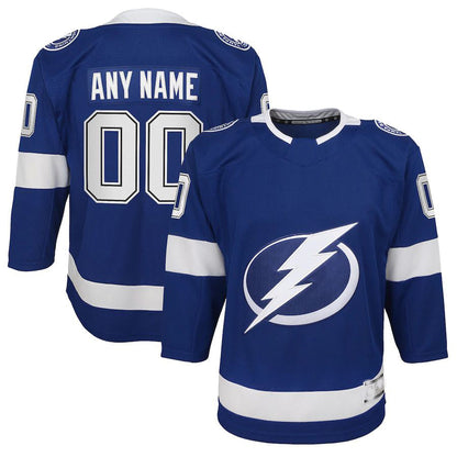Custom TB.Lightning Home Premier Jersey Blue Stitched American Hockey Jerseys CROVYIE