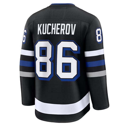 TB.Lightning #86 Nikita Kucherov Fanatics Alternate Premium Jersey - Black Stitched American Hockey Jerseys CROVYIE