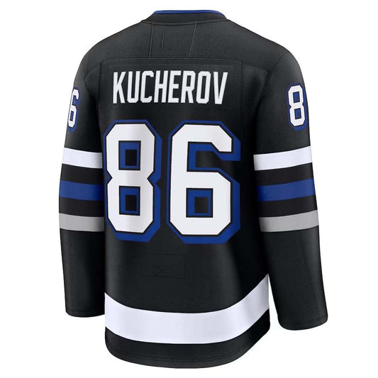 TB.Lightning #86 Nikita Kucherov Fanatics Alternate Premium Jersey - Black Stitched American Hockey Jerseys CROVYIE