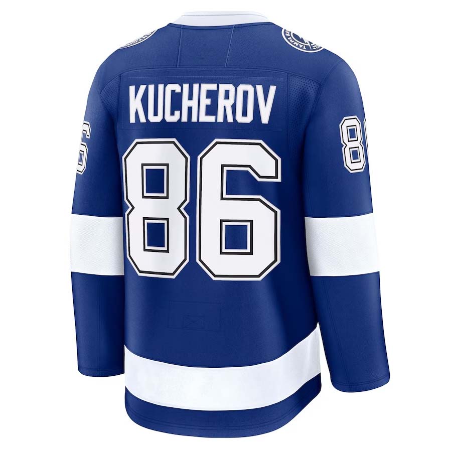 TB.Lightning #86 Nikita Kucherov Fanatics Home Premium Jersey - Blue Stitched American Hockey Jerseys CROVYIE