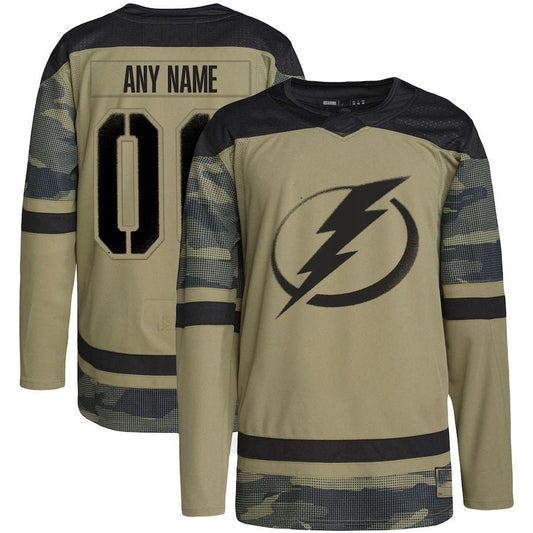 Custom TB.Lightning Military Appreciation Team Authentic Practice Jersey Camo Stitched American Hockey Jerseys CROVYIE