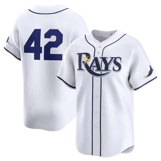 Tampa Bay Rays 2024 #42 Jackie Robinson Day Home Limited Jersey ¨C White Stitches Baseball Jerseys