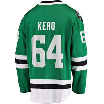 D.Stars #64 Tanner Kero Fanatics Branded Home Breakaway Player Jersey Kelly Green Stitched American Hockey Jerseys CROVYIE