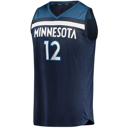 M.Timberwolves #12 Taurean Prince Fanatics Branded  2021-22 Fast Break Replica Jersey Icon Edition Navy Stitched American Basketball Jersey